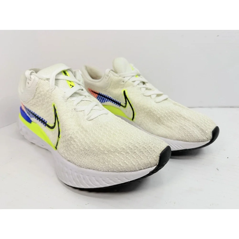 Nike React Infinity Run Flyknit 3 Premium Men's 13 White Volt DX1629-100
